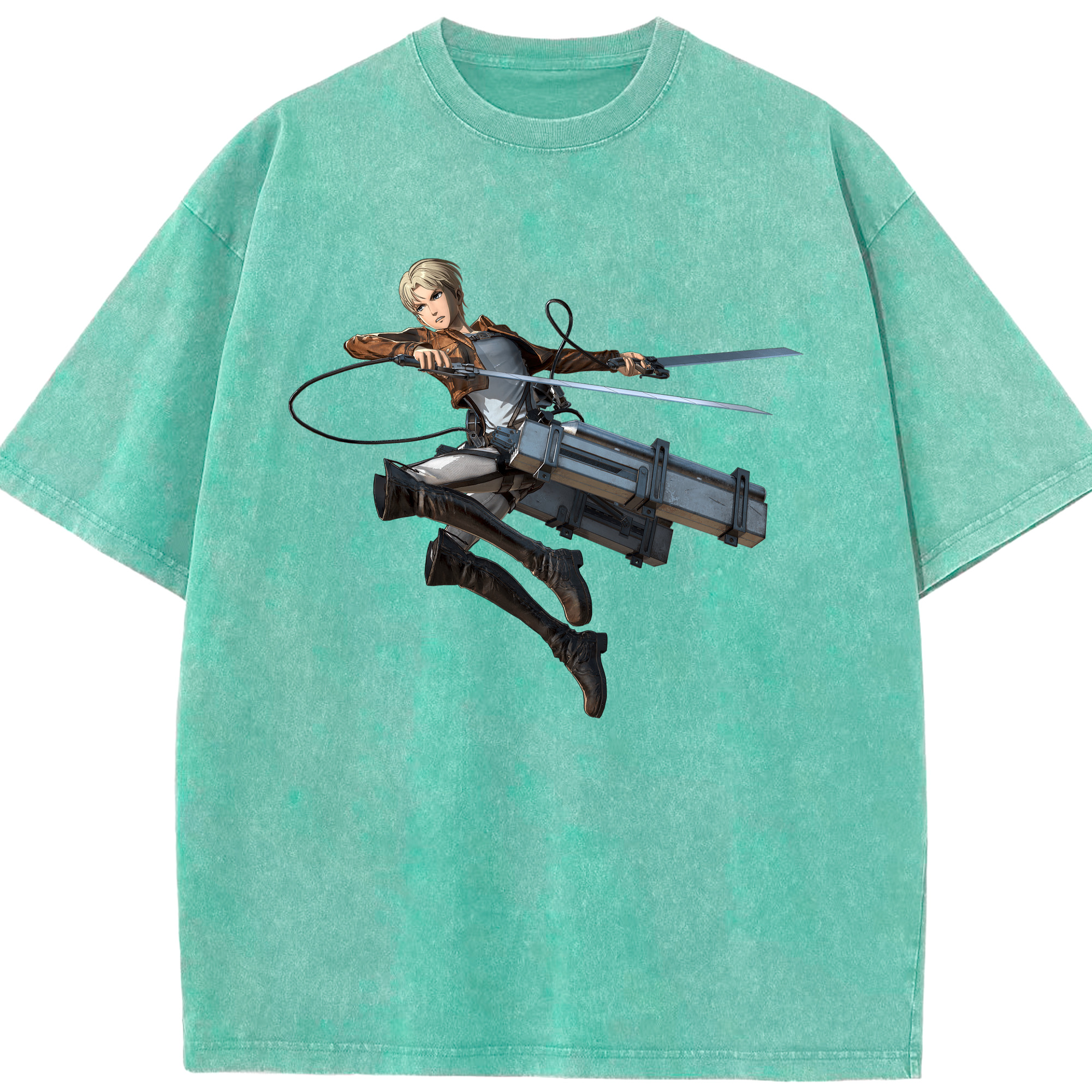 （画像用） 進撃の巨人 Attack on Titan 綿100% ヴィンテージ風 半袖Tシャツ（フロントプリント）